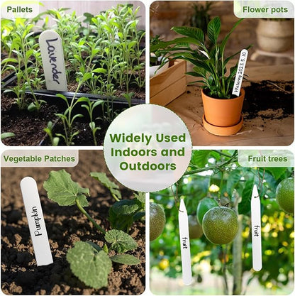 Plastic Plant Labels,100 PCS 6 Inch Plant Tags,Vegetable Gardening Tags,Seed Labels,Nursery Plant Markers and Labels,Plant Label Stakes with Permanet Marking Pen Plant Markers for Outdoor Indoor
