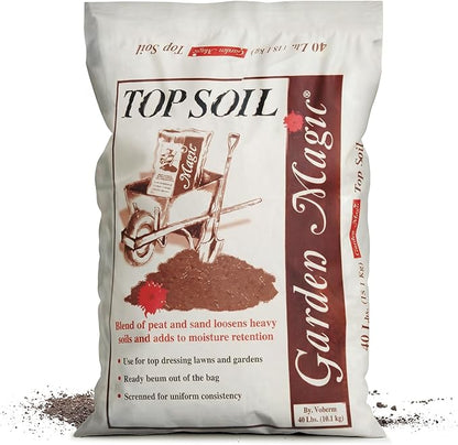 Michigan Peat Garden Magic Indoor and Outdoor Organic Planting Potting Top Soil Blend Mix, 40 Pound Bag (8 Pack)
