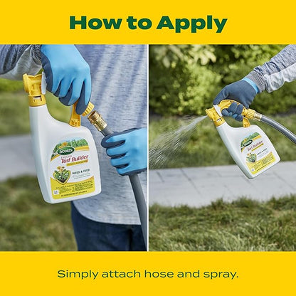 Scotts Liquid Turf Builder with Plus 2 Weed Control - Liquid Weed Killer and Fertilizer, 32 fl. oz. (2-Pack)