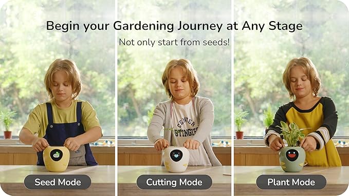 New 2026 Ai Smart Planter – Extra Large Interactive Plant Pot, Pet Plantagotchi, robot, Leafypod and Plantiboy, Robot Flower Pot with Feelings, Indoor Flowerpot with Water, Digital Gifts (White)