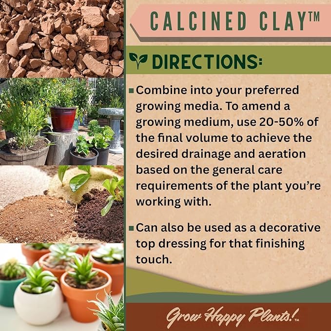 Sol Soils Calcined Clay – 100% Peat-Free Soil Amendments with Superior Drainage, Aeration, & Root Health for Indoor Plants, Succulents, Bonsai & More - 1 Gallon