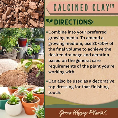 Sol Soils Calcined Clay – 100% Peat-Free Soil Amendments with Superior Drainage, Aeration, & Root Health for Indoor Plants, Succulents, Bonsai & More - 1 Gallon