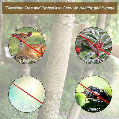 Natural Burlap Tree Wrap Burlap Rolls for Gardening Tree Trunk Wrap Fabric Tree Protector Burlap Wrap Plants Bandage for Keeping Warm and Moisturizing (4 Rolls,4.7 Inches Width)