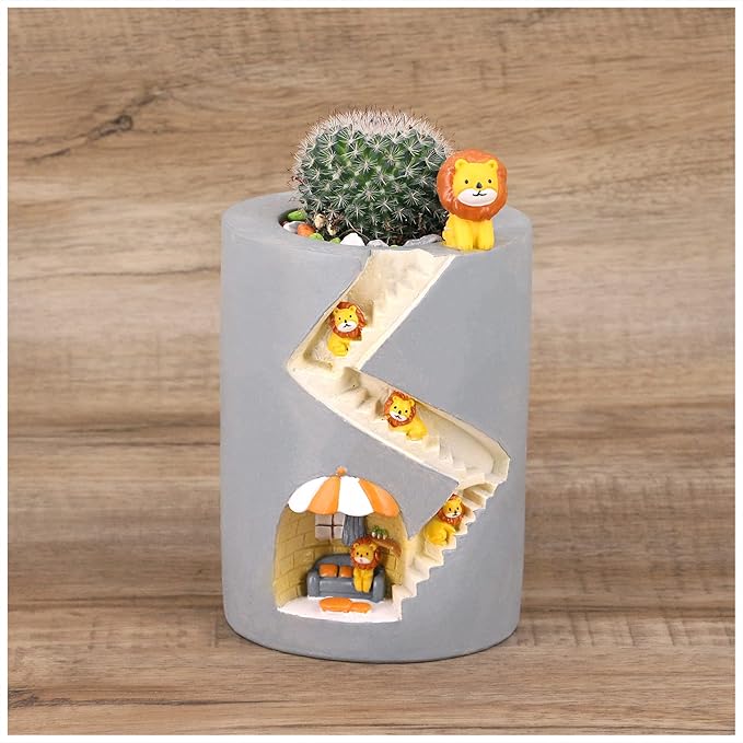 Segreto Creative Plants Pot Flower Pots Resin Planters Vase Home Decor for Succulents,Flower,Cactus,Gardening Decoration, Indoor, Lion