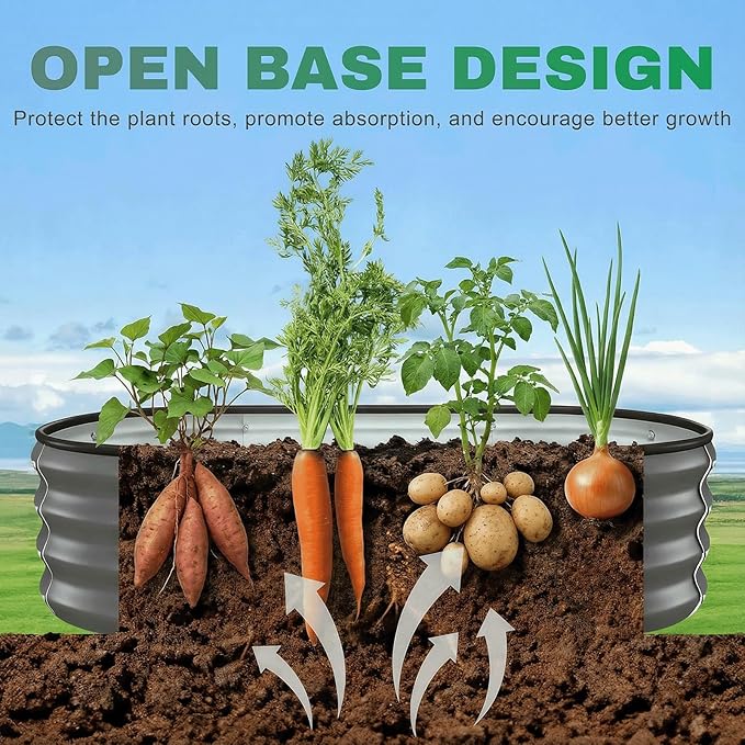 4x2x1 FT Raised Garden Bed Kit, Metal Planter Box Outdoor, Planters for Outdoor Plants, Flower, Vegetables, Herbs (Dark Gray,2PCS)