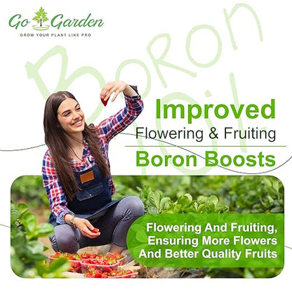 Go Garden Boron 20% Micronutrient Fertilizer - Boosts Vegetable Growth, 250g Powder Fertilizer for Plants
