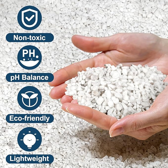 Horticultural Perlite for Plants 10qt, Chunky Perlite Bulk for Gardening, Soil Amendments to Improve Soil Aeration & Dranage for Houseplant