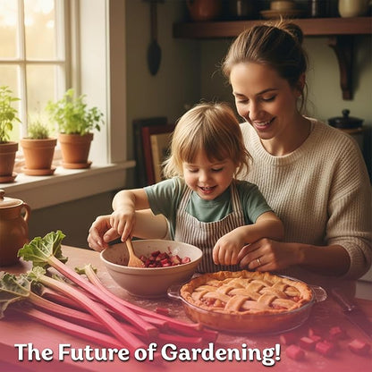 KVITER 50 Red Victoria Rhubarb Seeds for Planting (Rheum Rhabarbarum) – Organic & Heirloom Seeds, Perennial Vegetable Seeds – Perfect for Rhubarb Jam & Pies, Grow in Beds & Outdoor Garden