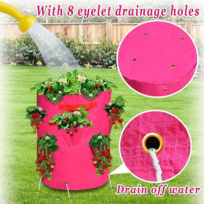 Strong Camel 11 Gallon Plant Pots Strawberry Grow Bags Garden Planter Bag for Potato Tomato Vegetables (3 Pack)