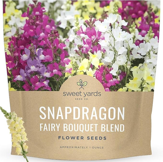 Snapdragon Fairy Bouquet Blend – Large 1 Ounce Seed Packet – 400,000 Flower Seeds for Planting – Lineria