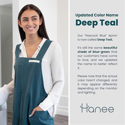 HANEE Cotton Aprons for Women and Men | Cross-Back Apron with Pockets