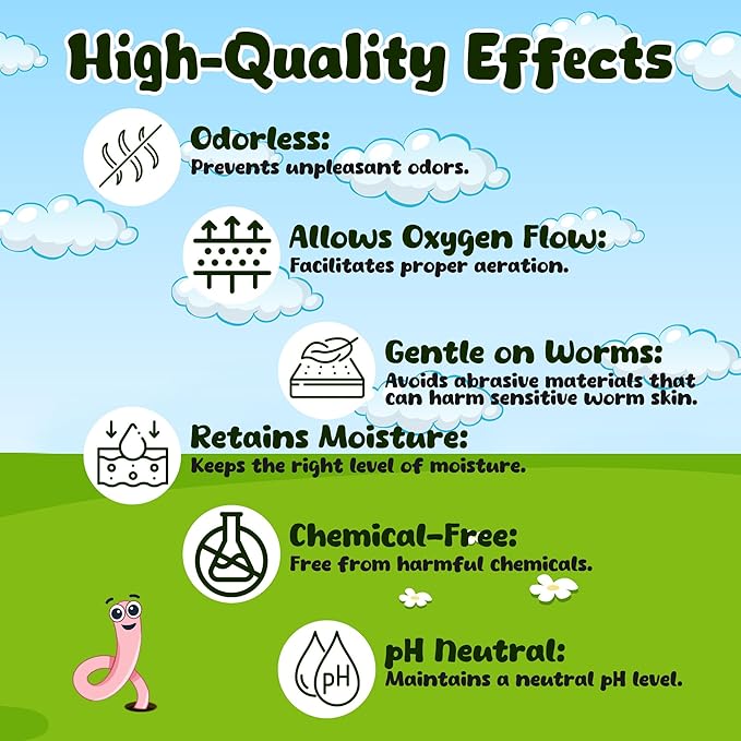 3lb Worm Bedding for Nightcrawlers and Red Wigglers (Worms Not Included) - Vermicompost Bin Worm Bedding for Earthworm Castings - Earthworm Food for Organic Potting Soil Gardening Mix