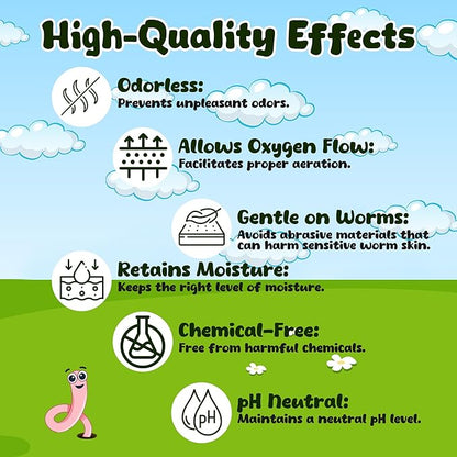 5lb Worm Bedding for Nightcrawlers and Red Wigglers (Worms Not Included) - Vermicompost Bin Worm Bedding for Earthworm Castings - Earthworm Food for Organic Potting Soil Gardening Mix