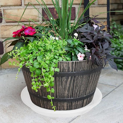4 Pack of 16 inch Plant Saucer, Large Plant Tray, Heavy Sturdy Plant Drainage Tray for Indoors, Bird Bath Bowls, Sturdy Plastic Pot Tray for Planter (Clear)