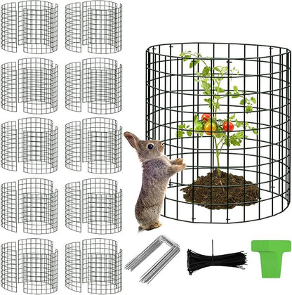 30Pcs Plant Protector from Animals: 10 Pack Metal Mesh Plant Cages to Keep Animals Out - Garden Protection Bunny Barricades from Chicken Squirrels Rabbits for Flowers Vegetables