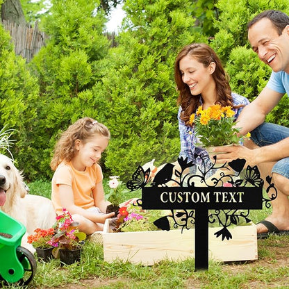 Custom Metal Garden Sign with Stake, Personalized Garden Signs for Outside, Customized Garden Name Signs for Yard Lawn Outdoor Decor Gardening Gifts for Moms Grandmas Gardeners