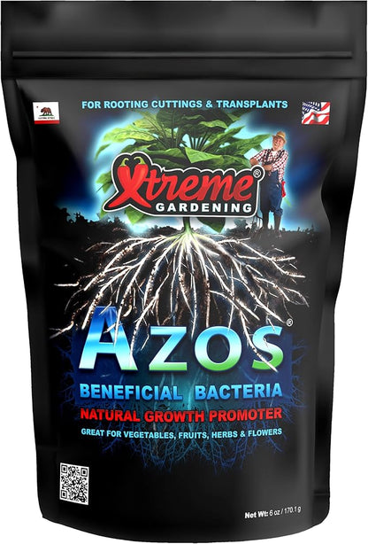 Xtreme Gardening AZOS 6 oz – Beneficial Bacteria for Plant Growth, Nitrogen Fixing Root Stimulator for All Plants
