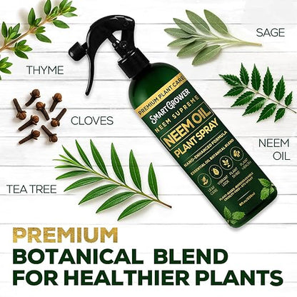 Neem Oil Spray for Plants Botanical Blend – Plant Wash with Natural Essential Oils, Simple Ready-to-Use Plant Spray for Gardens, Houseplants, Indoor & Outdoor Plants – 8 oz