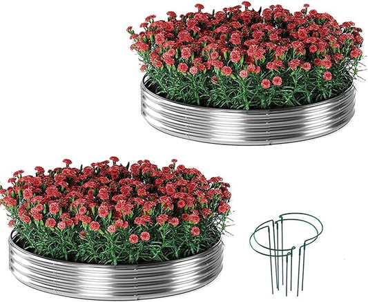 Galvanized Metal Planter Raised Garden Bed Kit for Gardening Outdoor Garden Box Raised Flower Bed 2PC Metal 3X3X1FT