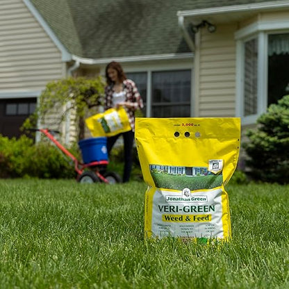 Jonathan Green (16003) Veri-Green Weed and Feed Lawn Fertilizer - 21-0-3 Grass Fertilizer & Weed Killer (15,000 Sq. Ft.)