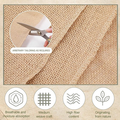Tranqun 60" x150 Feet Burlap Cloth Fabric Roll Gardening Burlap Roll Long Tree Wrap Rolls Multipurpose Jute Fiber Material for Gardening Outdoor Trees Weddings Party Decor