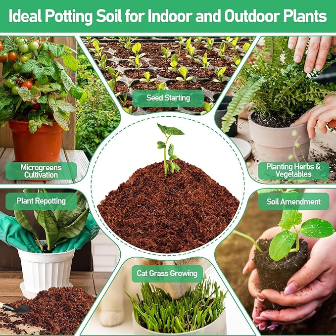 Legigo 50 Pcs 50mm Coco Coir Pellets Seed Starter Soil Mix- Organic Coconut Coir Potting Soil Pods for Seedling, Coco Peat Soil Discs for Indoor & Outdoor Plants Bonsai Herbs Vegetables and Flowers