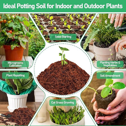 Legigo 50 Pcs 50mm Coco Coir Pellets Seed Starter Soil Mix- Organic Coconut Coir Potting Soil Pods for Seedling, Coco Peat Soil Discs for Indoor & Outdoor Plants Bonsai Herbs Vegetables and Flowers