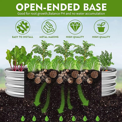 GADI Metal Raised Garden Bed 2Sets Galvanized Planter Box for Vegetables, Flowers, Herbs, and Succulents