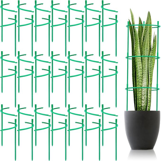 36 Pack Plant Support Stakes for Indoor Plants Stackable Plant Sticks Support with Adjustable Cages Green Trellis for Potted Plants (XSX-ZWZJ-1, Plant Support Stakes, 36, ZWZJ-1)