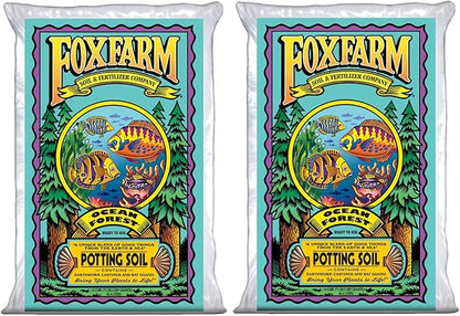 FoxFarm Ocean Forest Potting Soil, 1.5cu ft (Pack of 2) - Light, Aerated Texture, Designed for All Container Plants - pH Adjusted for Optimal Nutrient Uptake, Effectively Retains Moisture