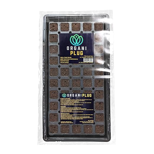 VPS OrganiPlug Hydroponic Seed Starter Plugs, 50 pcs in 1 Prefilled Tray, Rapid Root Planting Pods for Seedling, Clone, Cutting, Promotes Plant, Flower, Vegetable Growth w/Organic Soil Ingredients