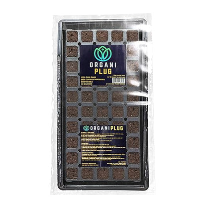 VPS OrganiPlug Hydroponic Seed Starter Plugs, 50 pcs in 1 Prefilled Tray, Rapid Root Planting Pods for Seedling, Clone, Cutting, Promotes Plant, Flower, Vegetable Growth w/Organic Soil Ingredients
