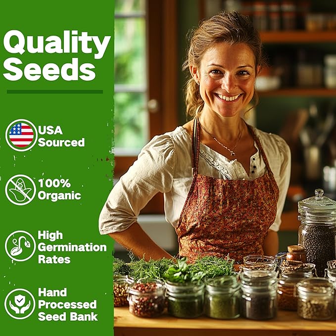 LUSH&DEW Culinary Herbs Kitchen Garden Seed Bank, Gardening Gifts for Women Men, 16 Varieties Non-GMO Heirloom Seeds for Planting Herb in Raised Garden Beds Windowsill, Survival Kit for Cooking Spices