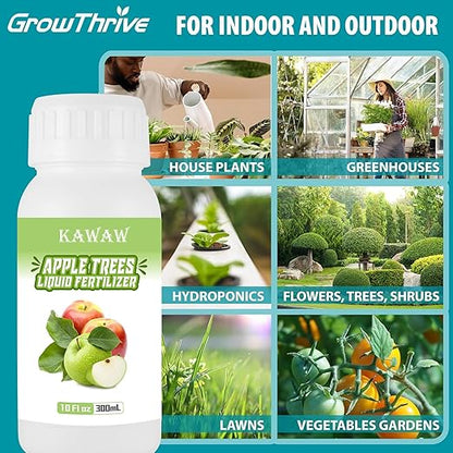 Organic Microbial Probiotic Fertilizer for Apple Trees & Fruit Trees, 10oz (300ml) Natural Fermented Liquid Plant Nutrient for Roots, Leaves & Fruit