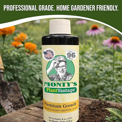 PlantVantage Premium Growth Liquid Plant Food - Liquid Fertilizer for Stronger Stems & Larger Leaves, NPK Fertilizer (8-16-8) with Zinc & Iron, Foliar Spray for Trees, Shrubs & Flower Boost, 8 oz