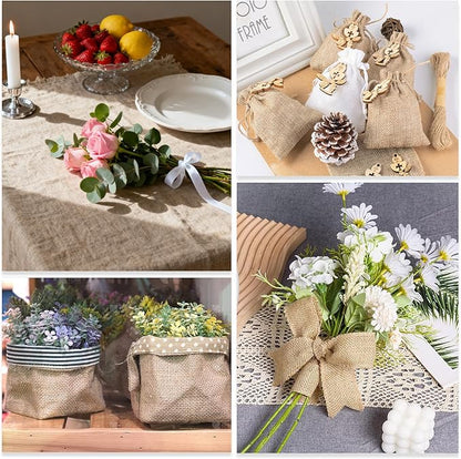 40" x 40 feet Burlap Fabric Roll, Burlap Tree Wrap, Natural Jute Garden Fabric for Outdoor Plant Cover, Weed Barrier Cloth, Landscaping, DIY Crafts, Gardening & Rustic Christmas Party Decor