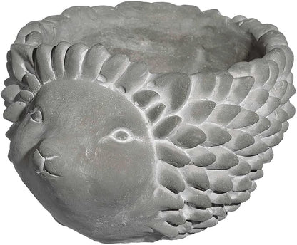 Classic Home and Garden Cement Buddies Animal Planter - Cute Desk Decoration - UV Coated Animal Vase w/Removable Drain Plug - Succulent Planter for Indoor/Outdoor Use (Hedgehog, Natural, Large)