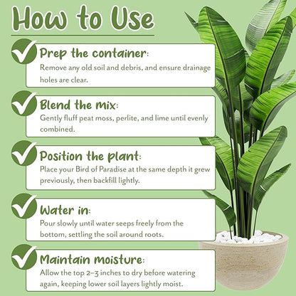 Soil Sunrise Bird of Paradise Potting Soil Mix (8 Quarts) All Natural Mix for Indoor/Outdoor Container Tropical Plants