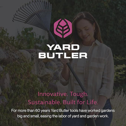 Yard Butler World’s Greatest Rake Set, ILT-208 Garden Rake for Lawncare - Convenient Garden Cleaning Accessory - Lightweight Wooden Handle - Steel Tines - Easy to Maneuver
