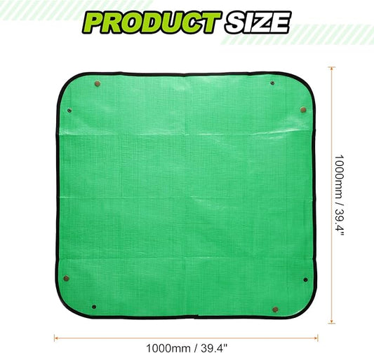 HARFINGTON 2pcs Repotting Mat 39.4" x 39.4" PE Cloth Waterproof Plant Repotting Mat Foldable Portable Gardening Potting Tray with Metal Buckle for Indoor Plant Change Soil Watering, Green
