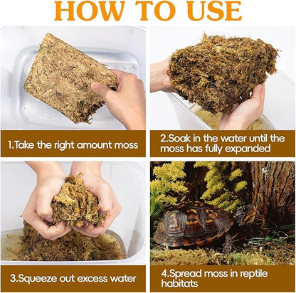 Sphagnum Moss,Sphagnum Moss for Plants,4 QT Natural Long Fibered Sphagnum Peat Moss,Premium Dried Orchid Moss for Orchids Succulents Carnivorous Potted Plant Gardening & Reptiles