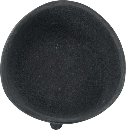 Creative Co-Op Boho Terracotta Footed Planter, Matte Black