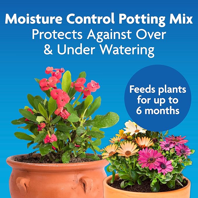 Miracle-GRO Moisture Control Potting Mix, for Container Plants, Protects Against Over- and Under-Watering, 16 qt., 2-Pack