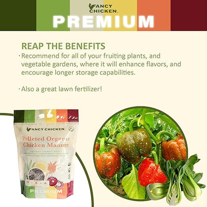 Premium Manure – 15 Lb Pelleted Organic Fertilizer with Natural Performance Enhancers, All-Natural Plant Food Ideal for Vegetables Gardening & Farming USDA