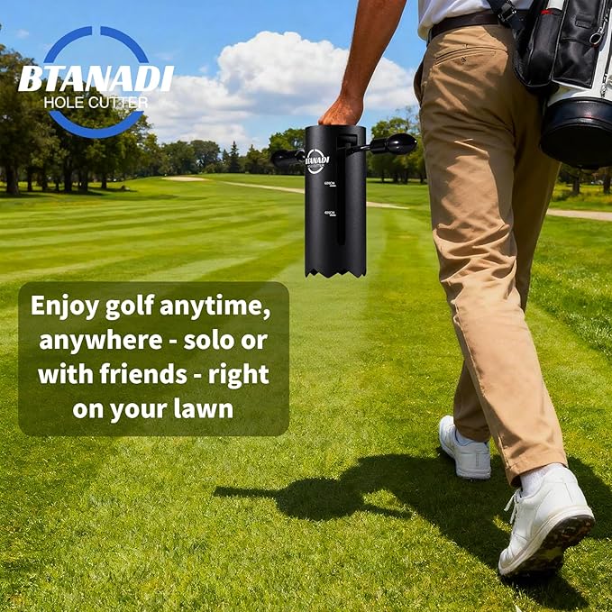 Updated Portable-Golf-Hole-Cutter-Tool, Ergonomic Design for Easy Cutting, USGA Standard 4" & 6" Hole Sizes, Golf Hole Digger for Backyard, Garden, Lawn, Golf Putting Green Practice, Golf Party