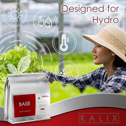 KALIX Base 14-0-0 | Hydroponic Calcium-Nitrogen Fertilizer | Fully Soluble Formula for Veg & Bloom Support | Iron Chelated | Stock Tank Ready | 2-Part System | 25lb
