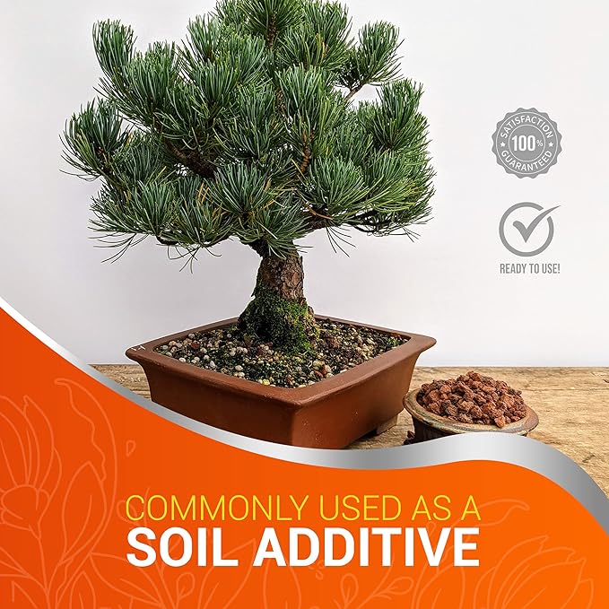 Ho Yoku Red Lava Rock for Plants - Premium Soil Additive for Bonsai Plants, Succulents, Cacti, Houseplants - Decorative and Water Retaining Use - Can Mix with Other Aggregates - 2.25 Quarts