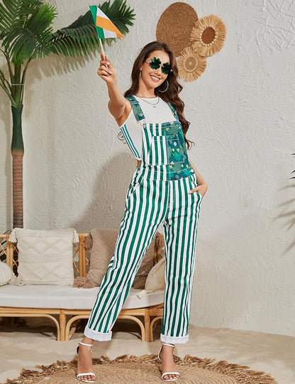 Overalls for Women Fashion Print Jumpsuits Festival Outfits Ladies Bibs Coveralls