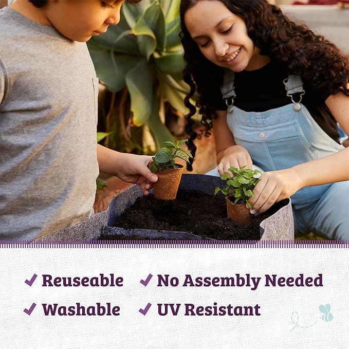 Back to the Roots Breathable Raised Bed (Provides More Oxygen to Roots), 3 Cu. Ft., No Assembly Needed, Reusable & Weatherproof | (Pack of 6)