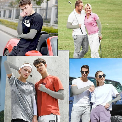 beister 3/6 Pairs UV Cooling Arm Sleeves Sun Protection Unisex for Sports, Cycling, Golf, Running